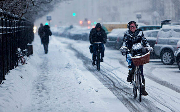 Snowing in Denmark