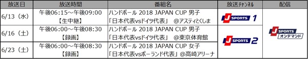 世界ランキング上位と戦うハンドボール JAPAN CUP全試合、J SPORTSが無料放送
