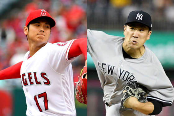 エンゼルス・大谷翔平とヤンキース・田中将大【写真：Getty Images】