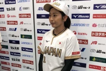 3ランホームラン2本と活躍したソフトボール日本代表・長崎望未【写真：細野能功】