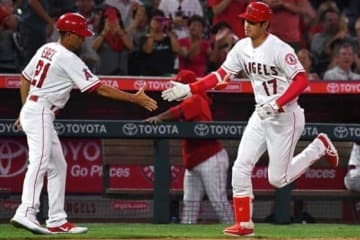 第8号ソロホームランを放ったエンゼルス・大谷翔平【写真：Getty Images】