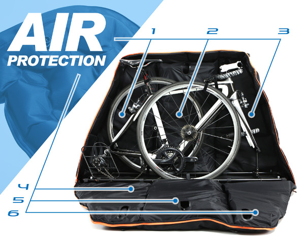 エアー緩衝材、台座、キャスター付き自転車輪行バッグ「トラベロ AIR」発売