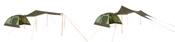 テントと連結できる「neos LCドームFitタープ」シリーズ発売