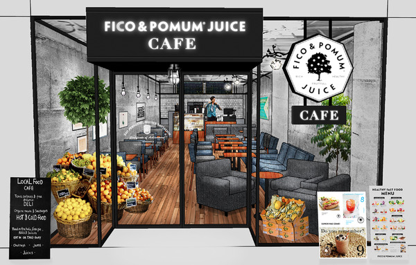 「ヘルシーファストフード」を提案するカフェブランドFICO＆POMUM JUICEが青山に新店