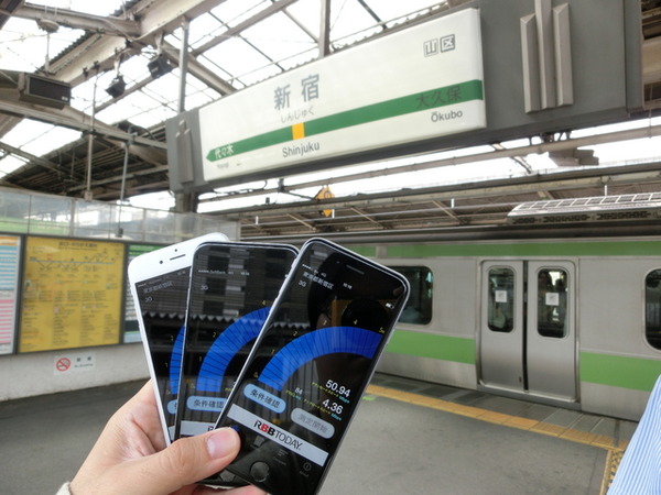 新宿駅での計測
