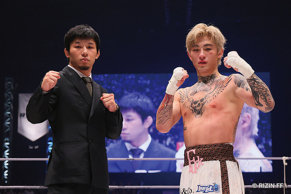 【RIZIN.41】平本蓮、“犬猿の仲”萩原京平の試合前に中指立てポーズ　勝利の萩原「お前も次勝てよ」