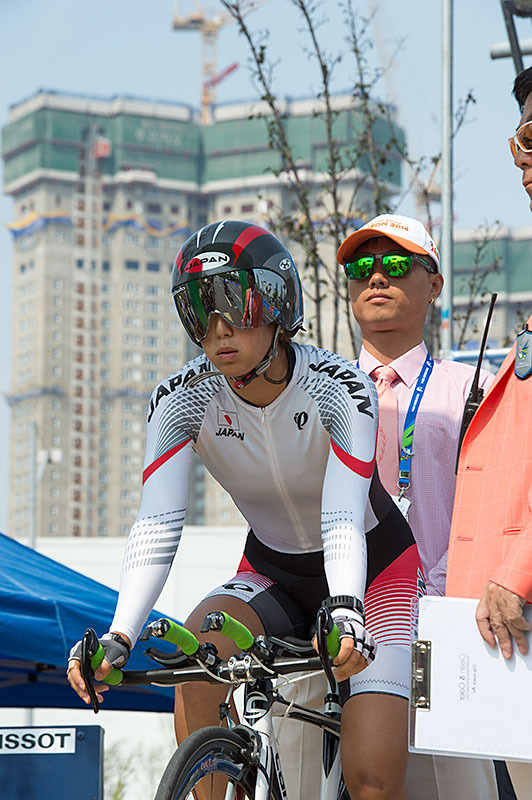 アジア競技大会女子個人タイムトライアルの上野みなみ