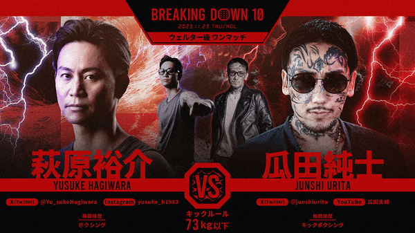 【BreakingDown10】萩原裕介が瓜田純士を“17秒殺”　右カウンター一閃「何かに挑戦したいと思ってもらえたら」