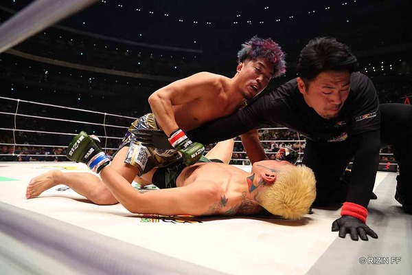 【RIZIN.45】「あれ、何かあった？」太田忍、熱唱登場の芦澤竜誠を“141秒失神”ダースチョーク葬で一本勝ち