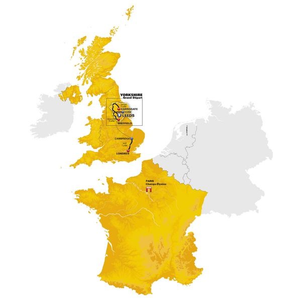 　2014年7月5日に英国ヨークシャー州のリーズで開幕する第101回ツール・ド・フランスが序盤の3日間のみコースを発表した。3区間ともに英国のスプリンター、マーク・カベンディッシュが得意とする平たん路で、第3ステージは首都ロンドンにゴールし、4日目以降にフランス