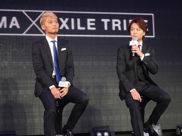 「AOYAMA PRESTIGE TECHNOLOGY」。発表会「EXILE」のTAKAHIROさん、SHOKICHIさんが登場。