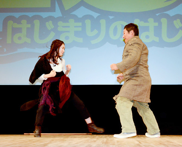 女妖怪ハンターに扮した、武田梨奈／『西遊記～はじまりのはじまり～』PRイベント