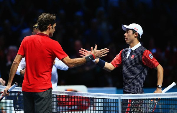 錦織圭対ロジャー・フェデラー（2014年11月11日）（c）Getty Images