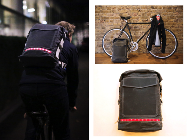 夜間走行の自転車の安全を確保するためのLED搭載ジャケット&バッグ登場