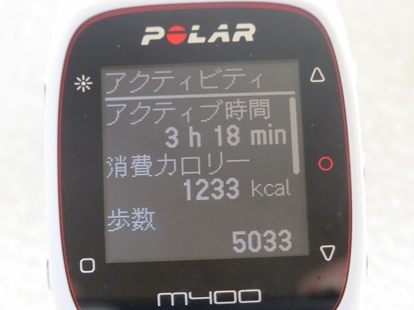 Polar M400 ブラック 画面表示