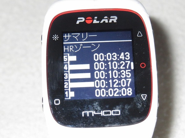 Polar M400 ホワイト画面表示