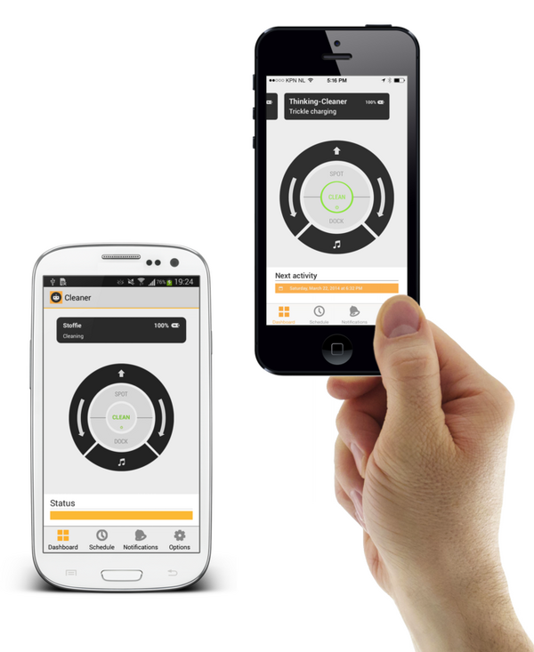お掃除ロボットのルンバをスマホでリモートコントロールする「Thinking Cleaner」