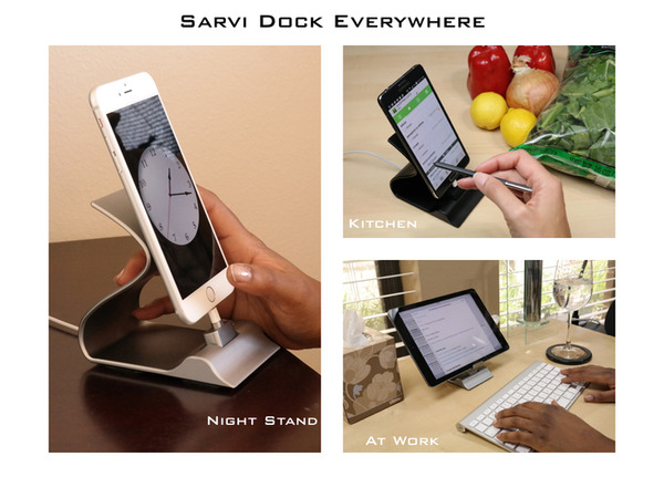 アルミニウム製のオシャレなスマホドック「Sarvi Dock」　アメリカ