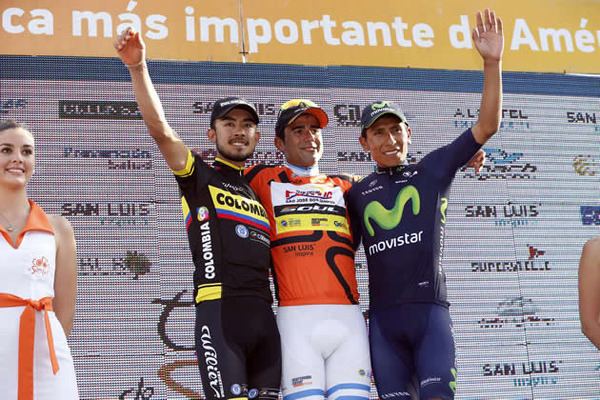 2015年ツール・ド・サンルイス第7ステージ、ダニエル・ディアス（ファンビック）が総合優勝、総合2位ロドルフォ・トーレス（チームコロンビア）、総合3位ナイロ・キンタナ（モビスター）