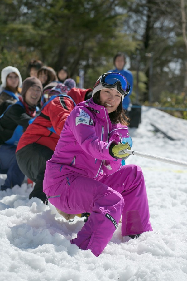 上村愛子と会津磐梯山のスキー場で雪の大運動会をして遊ぼう