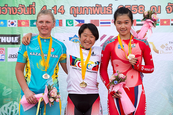 梶原悠未がアジア選手権の女子ジュニアポイントレースで優勝