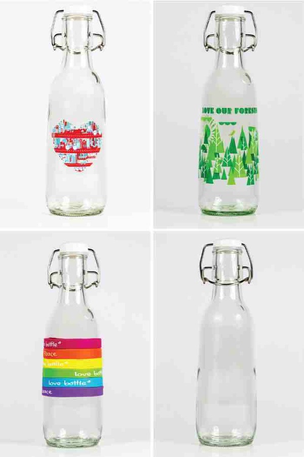 100年使える環境性能、リユーサブルガラス瓶「Love Bottle」