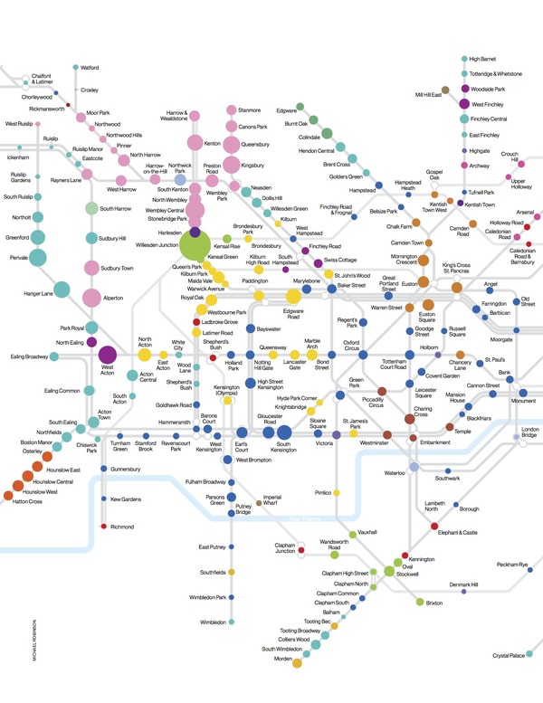 【LONDON STROLL】多民族都市ロンドン、地下鉄マップで多様性とコミュニティーの分布を表現