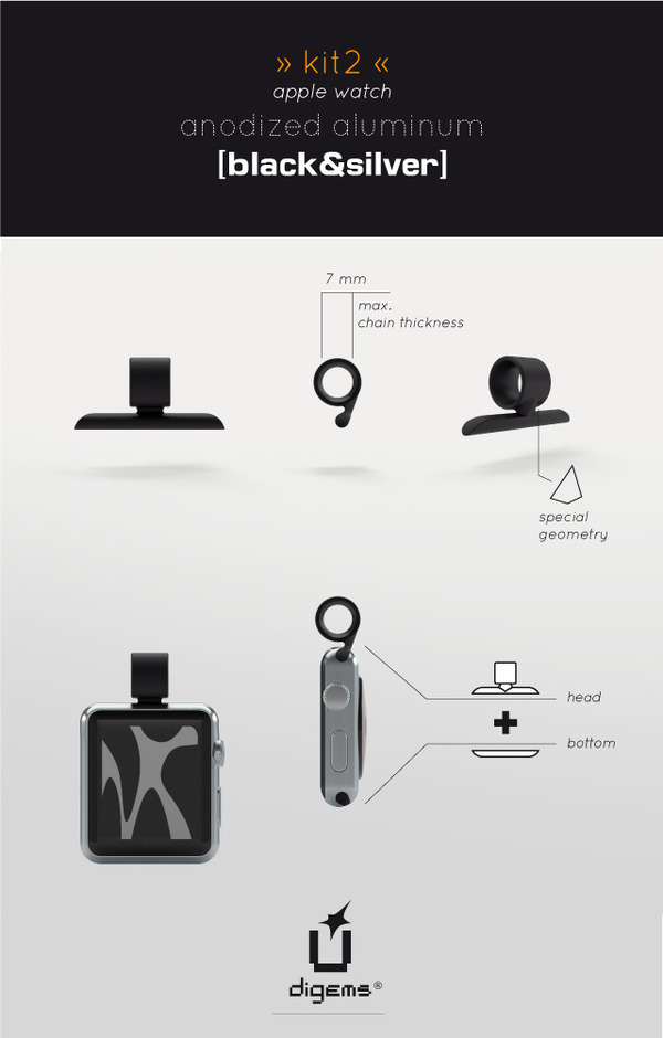 Apple Watchを懐中時計化する「digems kit2」