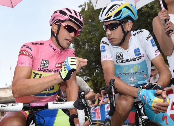 2015年ジロ・デ・イタリア第6ステージ、アルベルト・コンタドール（ティンコフ・サクソ）とファビオ・アール（アスタナ）