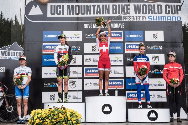 2015年UCI MTBワールドカップ・クロスカントリー第1戦チェコ、ヨランダ・ネフ（ストクリ・プロチーム）が優勝