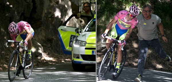 2015年ジロ・デ・イタリア第18ステージ、アルベルト・コンタドール（ティンコフ・サクソ）がマリアローザ