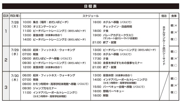 朝日健太郎が指導する2泊3日のバレーボールキャンプ参加者募集